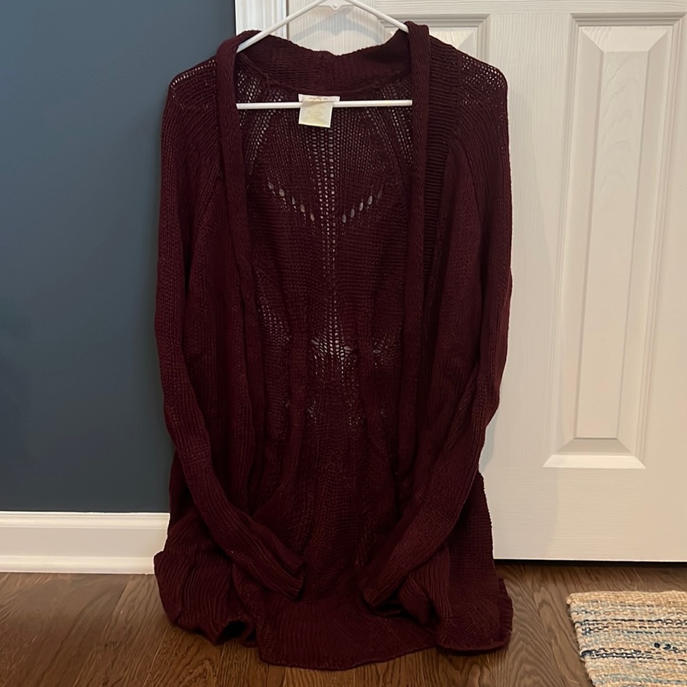 Beautiful maroon open cardigan